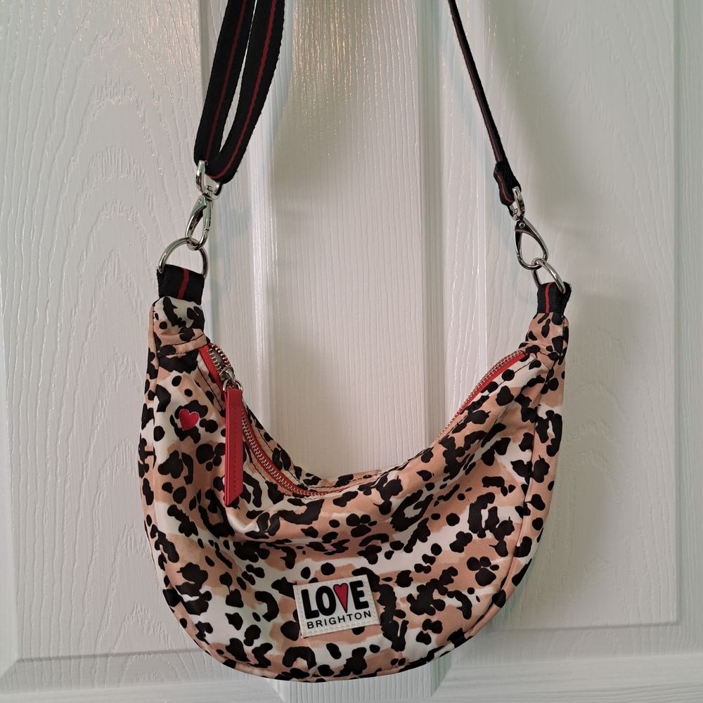 Brighton Love Leopard Print Swing Bag - Picture 1 of 8